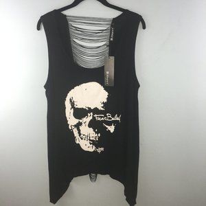 Allegra K NWT Black Skull Tank Size L